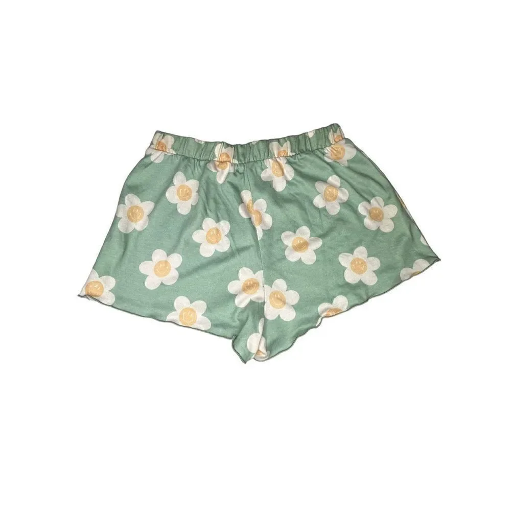 Pacsun & Altar'd State Women's Floral Dad Shorts Set White & Green Large